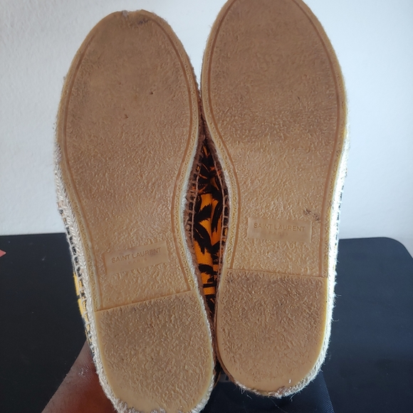 $475 YSL YVES SAINT LAURENT PALM TREE ESPADRILLE FLAT SHOES Sz 41 Us 8 - Picture 6 of 8